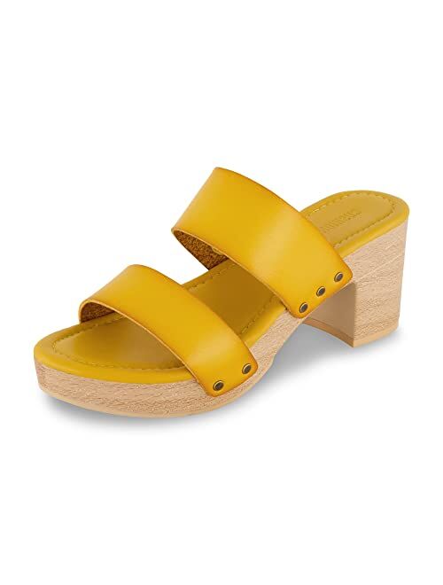 CUSHIONAIRE Women's Sky Faux Wood Sandal +Comfort Foam & LiteSole Technology