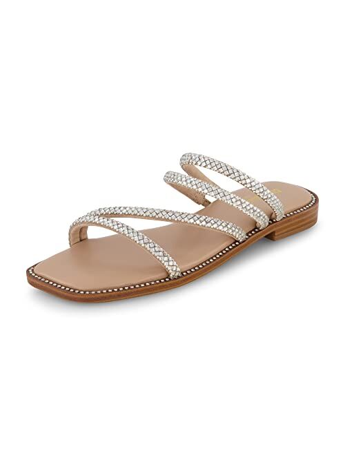 CUSHIONAIRE Women's Varda rhinestone slide sandal +Memory Foam