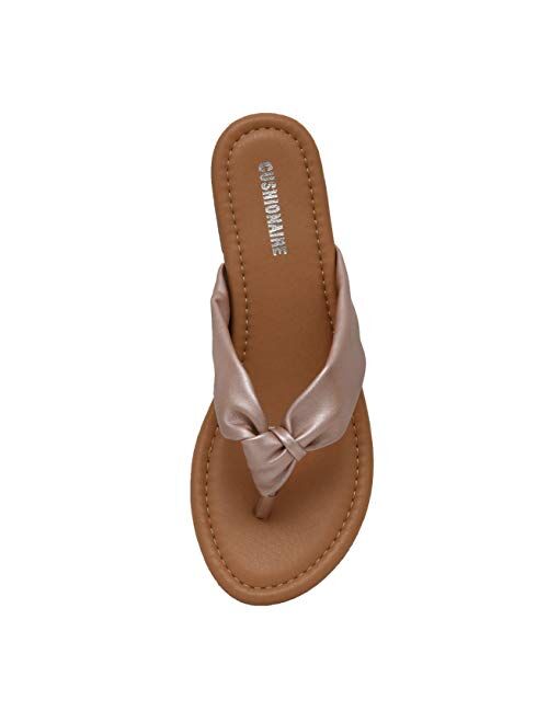 CUSHIONAIRE Women's Quaid knot thong sandal +Comfort Foam