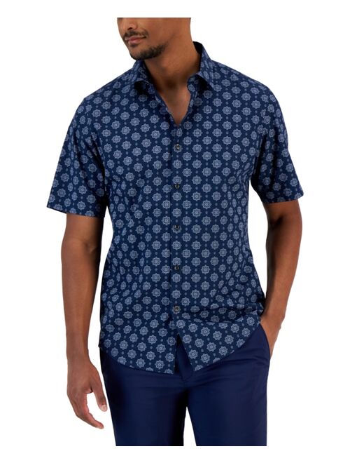 Alfani Men's Manu Classic-Fit Stretch Medallion-Print Button-Down Shirt, Created for Macy's