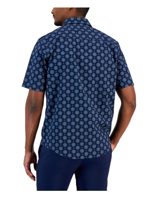 Alfani Men's Manu Classic-Fit Stretch Medallion-Print Button-Down Shirt, Created for Macy's