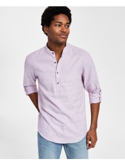 Men's Regular-Fit Linen Popover Shirt, Created for Macy's