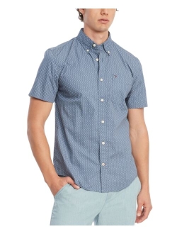 Men's Anders Geo Print Regular Fit Short Sleeve Woven Shirt