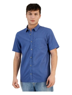 Men's Blake Linen Chambray Short Sleeve Button-Front Shirt, Created for Macy's