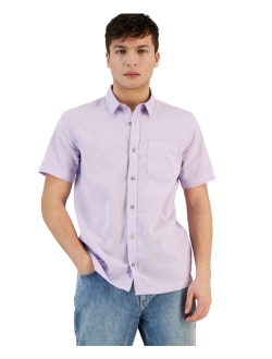 Men's Blake Linen Chambray Short Sleeve Button-Front Shirt, Created for Macy's