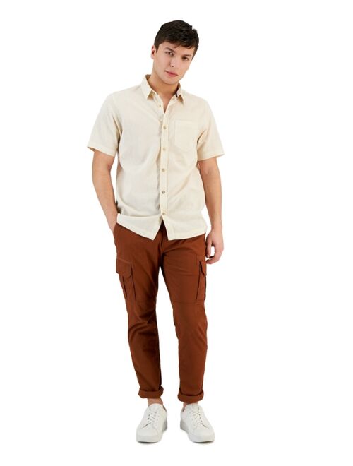 Sun + Stone Men's Blake Linen Chambray Short Sleeve Button-Front Shirt, Created for Macy's