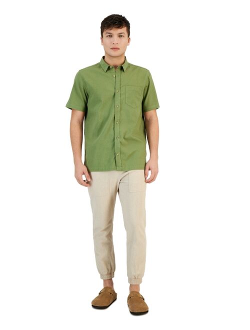 Sun + Stone Men's Blake Linen Chambray Short Sleeve Button-Front Shirt, Created for Macy's