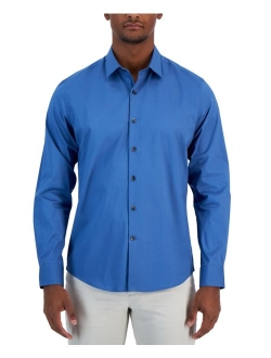 Men's Modern Classic-Fit Stretch Solid Button-Down Shirt, Created for Macy's