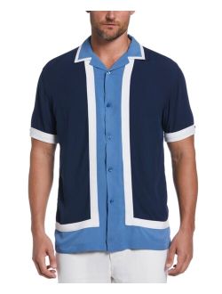 Men's Colorblocked Button-Down Camp Shirt