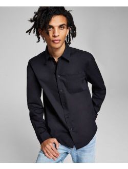Men's Poplin Long-Sleeve Button-Up Shirt