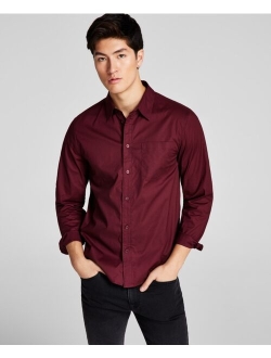 Men's Poplin Long-Sleeve Button-Up Shirt