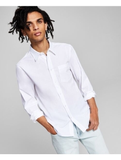 Men's Poplin Long-Sleeve Button-Up Shirt