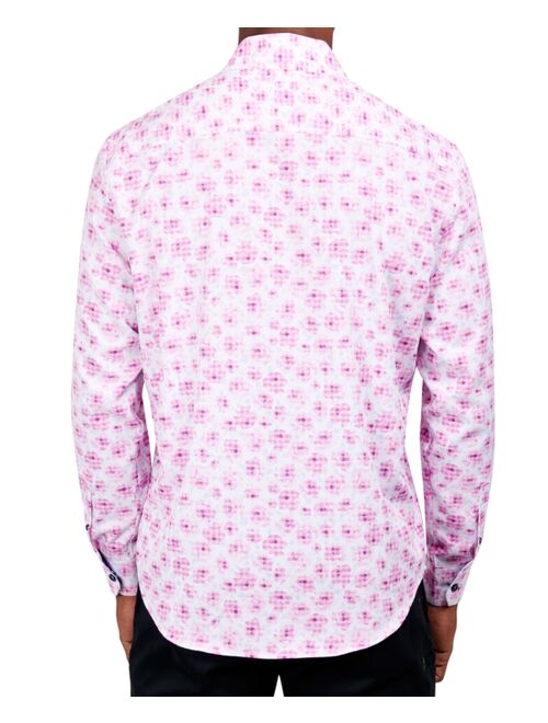 Society of Threads Men's Slim-Fit Performance Stretch Floral Long-Sleeve Button-Down Shirt