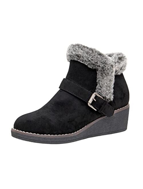 CUSHIONAIRE Women's Rhodes wedge bootie +Memory Foam