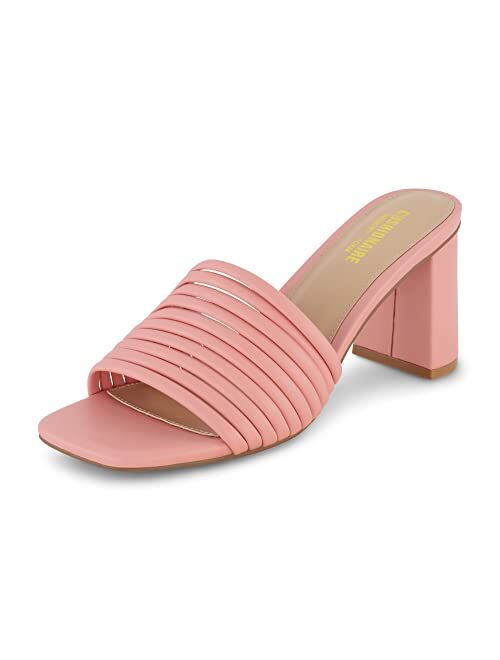 CUSHIONAIRE Women's Irma Strappy Block Heel Sandal +Memory Foam