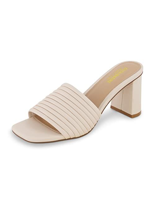 CUSHIONAIRE Women's Irma Strappy Block Heel Sandal +Memory Foam