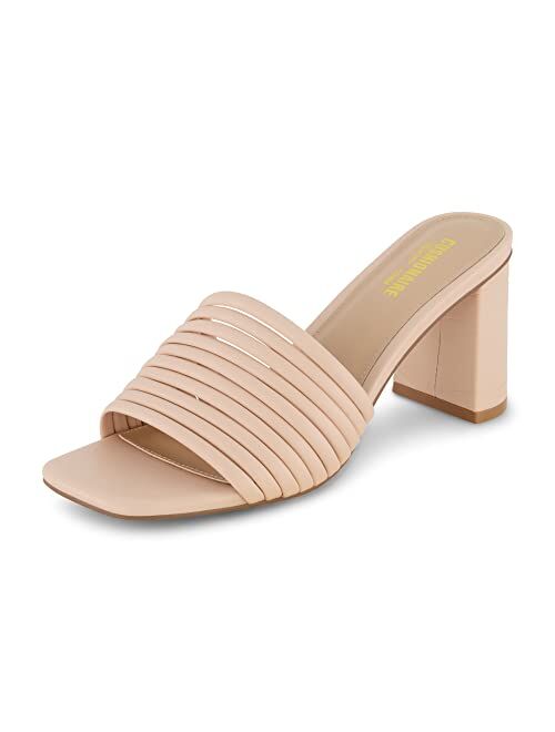 CUSHIONAIRE Women's Irma Strappy Block Heel Sandal +Memory Foam