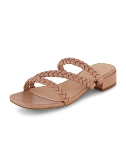 Women's Newton braided low block heel sandal  Memory Foam and Wide Widths Available