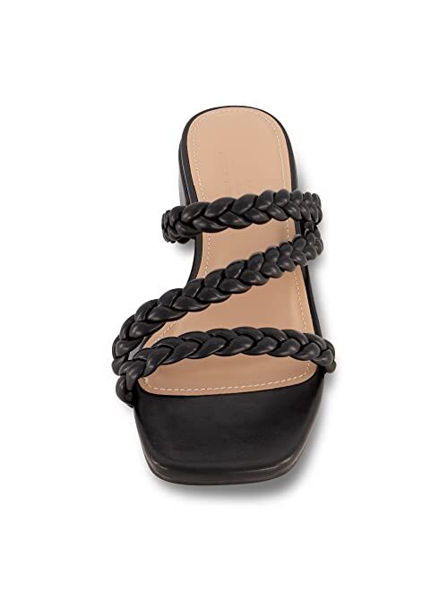 CUSHIONAIRE Women's Newton braided low block heel sandal +Memory Foam and Wide Widths Available