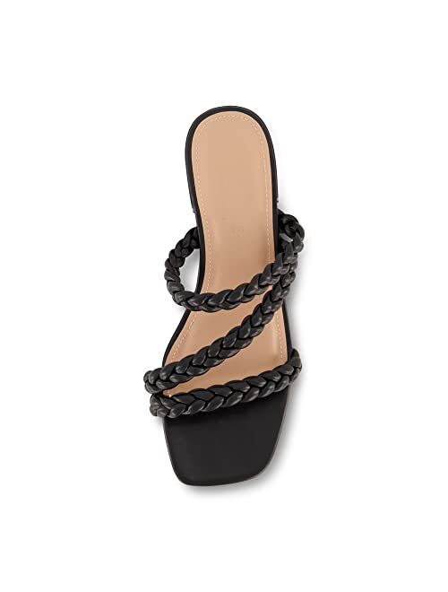 CUSHIONAIRE Women's Newton braided low block heel sandal +Memory Foam and Wide Widths Available