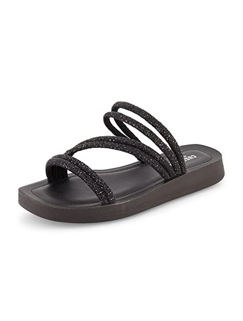 CUSHIONAIRE Women's Athena rhinestone sandal +Memory Foam