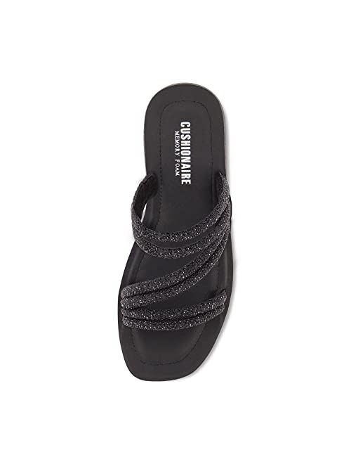 CUSHIONAIRE Women's Athena rhinestone sandal +Memory Foam