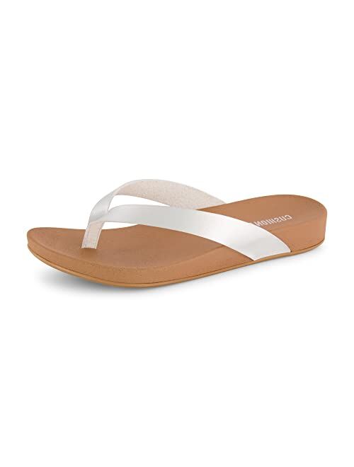 CUSHIONAIRE Women's Jacey thong footbed sandal +Comfort Foam