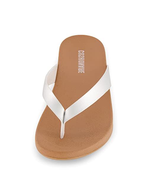 CUSHIONAIRE Women's Jacey thong footbed sandal +Comfort Foam