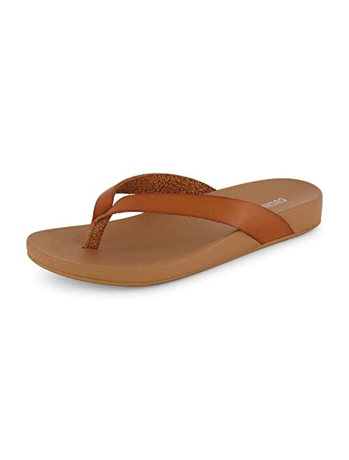 CUSHIONAIRE Women's Jacey thong footbed sandal +Comfort Foam