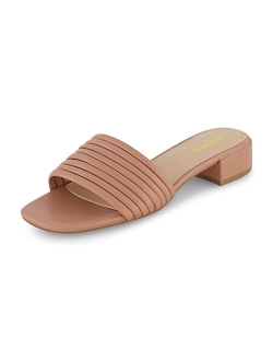 Women's Nino strappy low block heel slide sandal  Memory Foam and Wide Widths Available