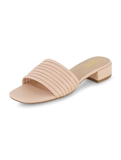 Women's Nino strappy low block heel slide sandal  Memory Foam and Wide Widths Available