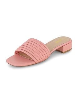 Women's Nino strappy low block heel slide sandal  Memory Foam and Wide Widths Available