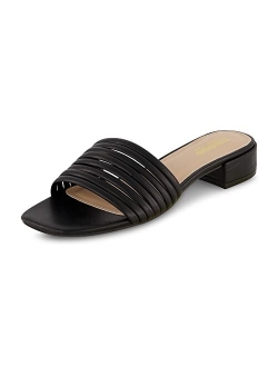 Women's Nino strappy low block heel slide sandal  Memory Foam and Wide Widths Available