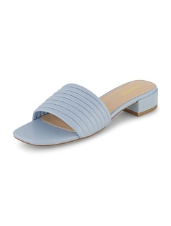 Women's Nino strappy low block heel slide sandal  Memory Foam and Wide Widths Available