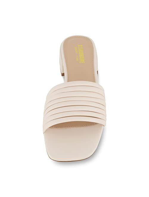 CUSHIONAIRE Women's Nino strappy low block heel slide sandal +Memory Foam and Wide Widths Available