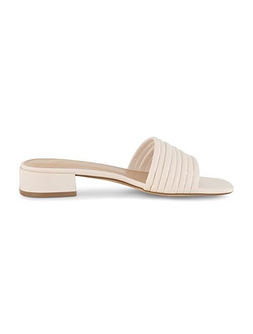 CUSHIONAIRE Women's Nino strappy low block heel slide sandal +Memory Foam and Wide Widths Available