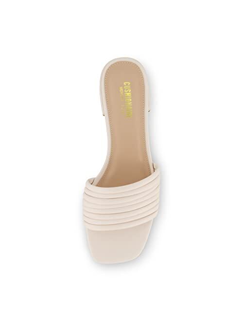 CUSHIONAIRE Women's Nino strappy low block heel slide sandal +Memory Foam and Wide Widths Available