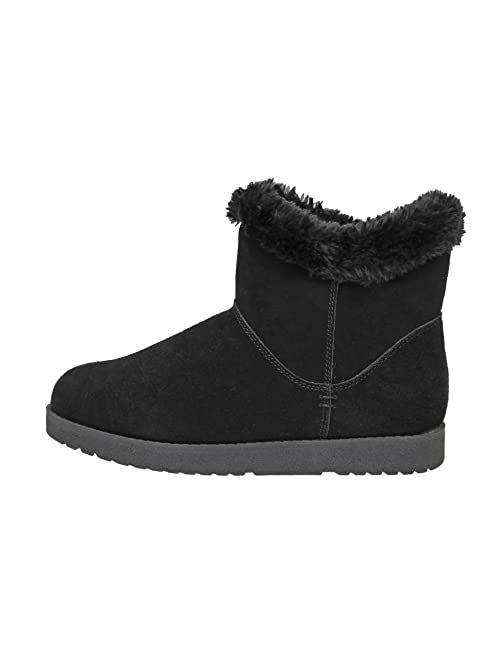 CUSHIONAIRE Women's Hethrow Genuine Suede pull on boot +Memory Foam & Wide Widths Available