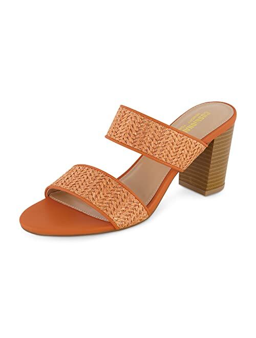 CUSHIONAIRE Women's Tosh two band heel sandal +Memory Foam and Wide Widths Available