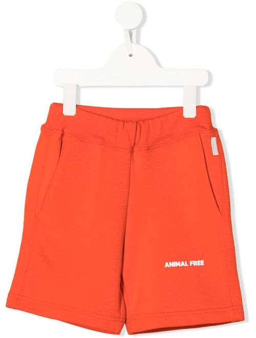 Save The Duck Kids logo-print cotton track shorts