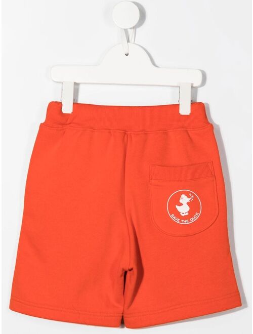 Save The Duck Kids logo-print cotton track shorts