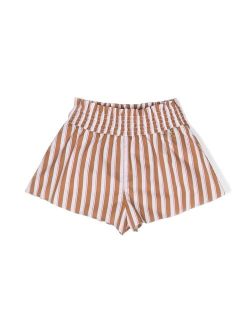 Patrizia Pepe girl stripe-print elasticated cotton shorts