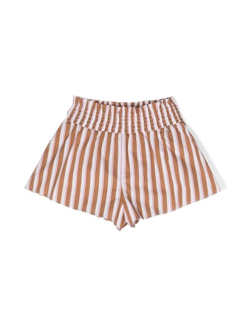 Patrizia Pepe girl stripe-print elasticated cotton shorts