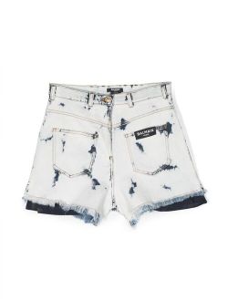 Kids bleached denim mini shorts