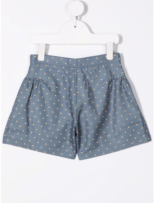 Knot polka-dot print shorts