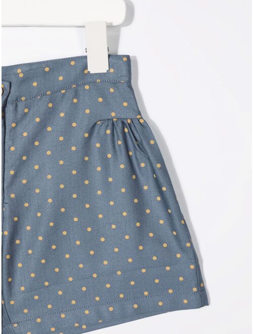 Knot polka-dot print shorts