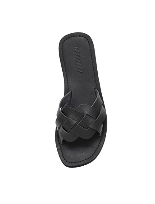 CUSHIONAIRE Women's Winnie woven slide Sandal +Comfort Foam