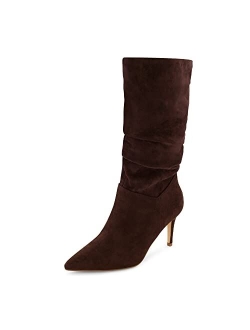 Women's Porsha scrunch heel boot with  Memory Foam, Wide Widths Available