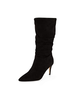 Women's Porsha scrunch heel boot with  Memory Foam, Wide Widths Available