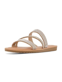 Women's Vienna Rhinestone slide sandal  Memory Foam